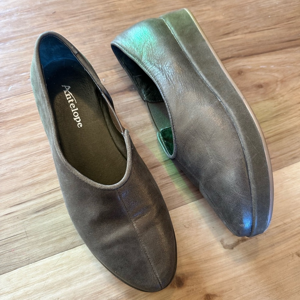 Antelope Leather Loafer Flats